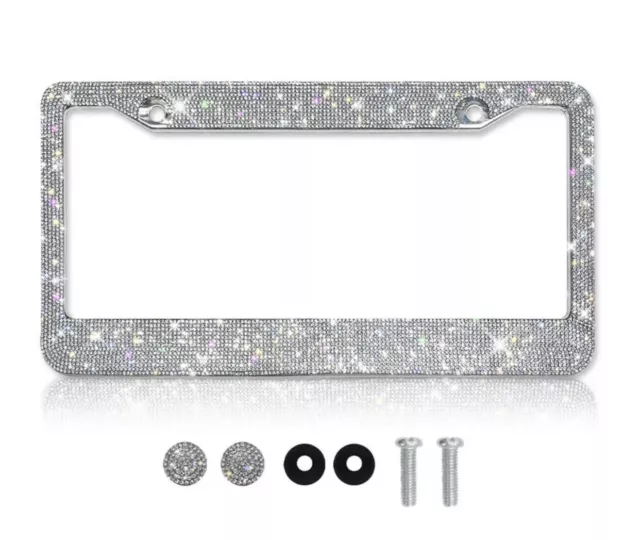 Marco para placa de auto brillantina diamante accesorios para mujer carro  coche