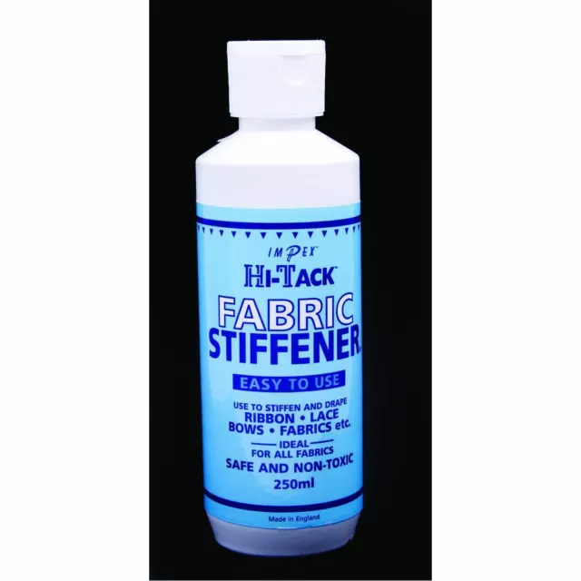 Hi Tack Fabric Stiffener 250 ml | Use To Stiffen Drape Ribbon Lace Bows 3