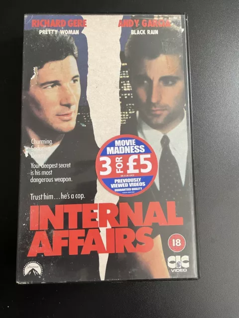 INTERNAL AFFAIRS (VHS) 1990 Big Box Richard Gere, Andy Garcia Movie £5. ...