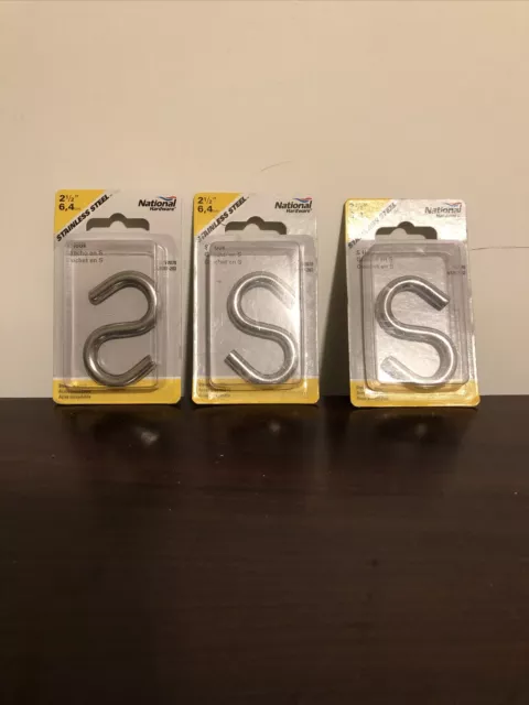 national hardware 2 1/2” stainless steel s hook N197-202