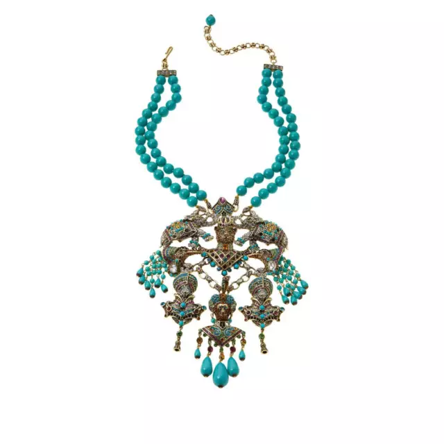 Heidi Daus Court of Critters Crystal Beaded Bib Necklace  SHOWSTOPPER GORGEOUS