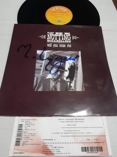 mark Knopfler autogram vinyl THE NOTHING HILLBILLIES signed live ticket concert