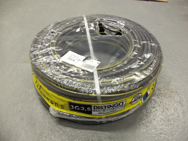 Câble électrique R2V 3G6 Mm² Nexans – 50 Mètres – Noir – Neuf