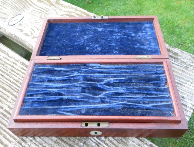 ANTIQUE EMPTY GEOMETRY Technical Drawing Instrument Set Mahogany Box ...