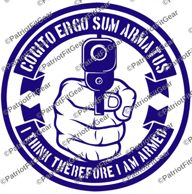 Molon Labe,10"x10",Cogito Ergo Sum Armatus,I Think Therefore I Am Armed,2A,Decal