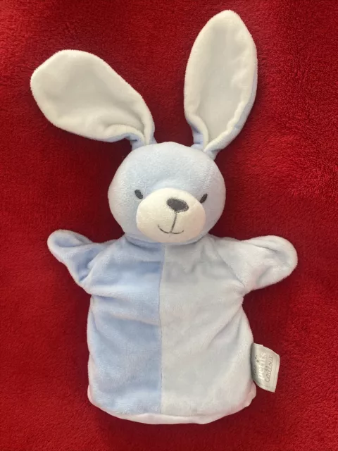 🇫🇷 Doudou Marionnette Lapin Bleu Blanc MES PETITS CAILLOUX NEUF