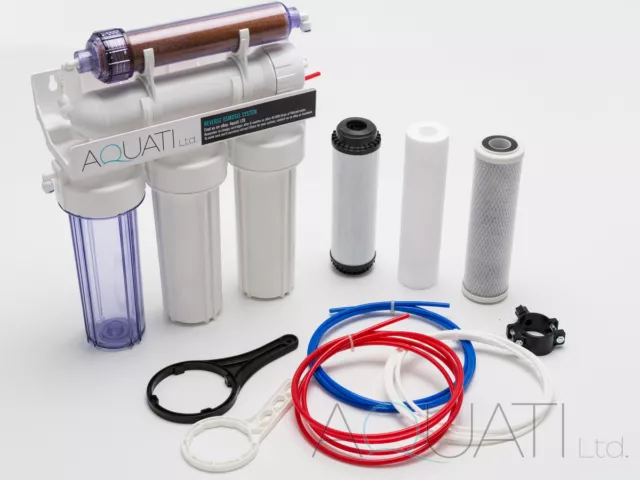 Aquati 5 Stage RO DI resin reverse osmosis water filter system 50/75/100/150GPD