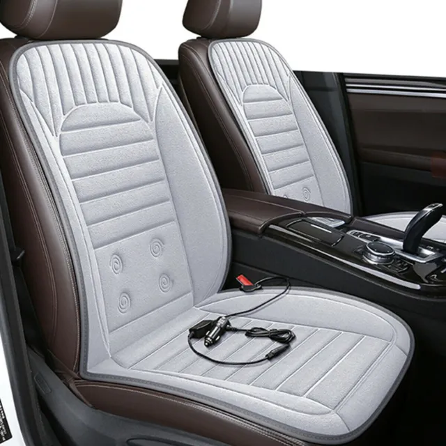 Plush Heated Car Seat Cushion Covers Chair Hi/Low Temp Switch Heating Warmer Pad