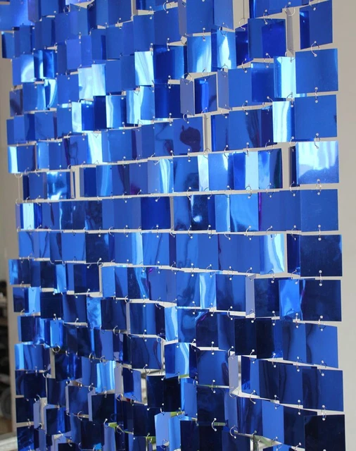 Door Curtain Mirror Reflective Square PVC Sequin Hotel KTV Partition Decor 100cm