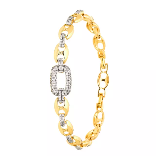 Bracelet maille Grain de Café Alterné Femme Or Jaune 750 Laminé*