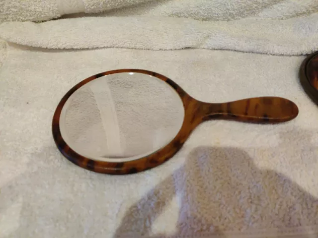 Vintage Bevelled Vanity Mirror Wood Effect