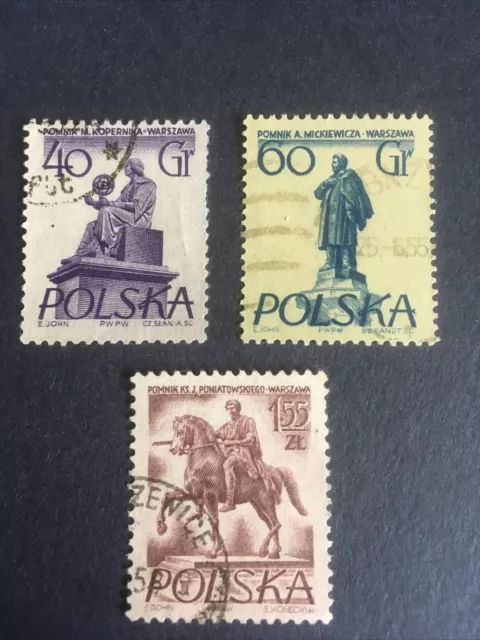 Polen 6 Briefmarken Gestempelt 1955/56 „Monumente, Denkmäler“ 3