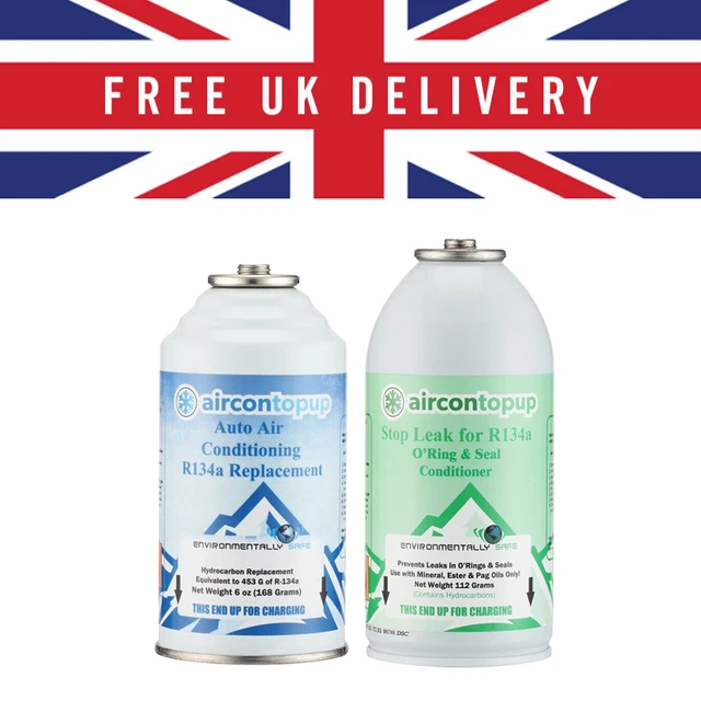 CAR AC AIRCON Air Con Top Up Leak Stopper Recharge Refill Regas DIY Gas