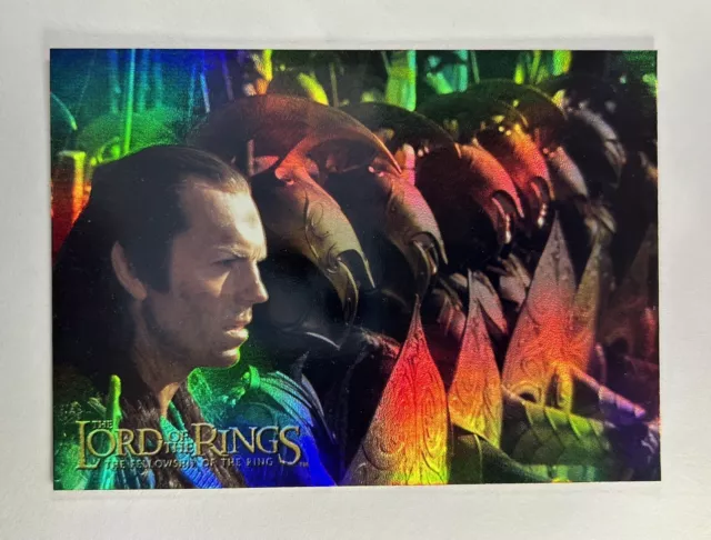 2001 Topps The Lord of Rings: Fellowship Ring Foil Prismatic Elrond #7 Of 10