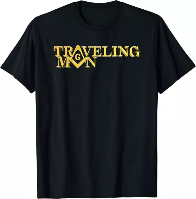 NEW LIMITED Masonic Traveling Man Square & Compass Freemason T-Shirt
