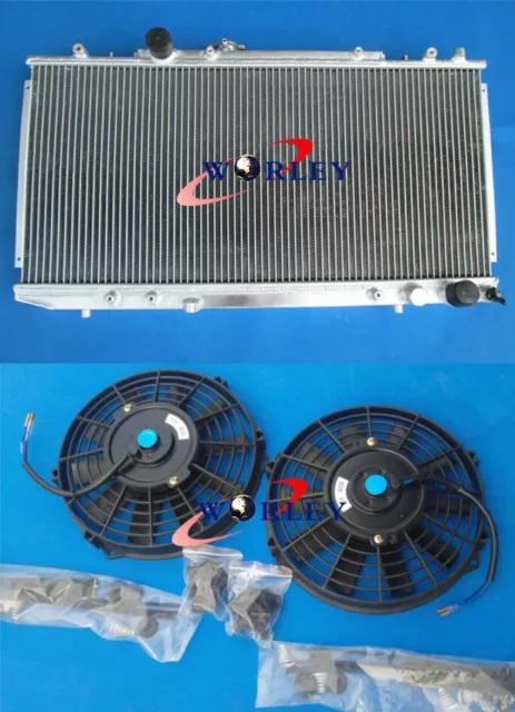 Aluminum Radiator+Fans FOR TOYOTA CELICA GT4 3S-GTE ST185 1990-1994 1992 1993 MT