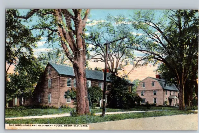 C1907 Old Nims House & Old Frary House Deerfield MS Postcard