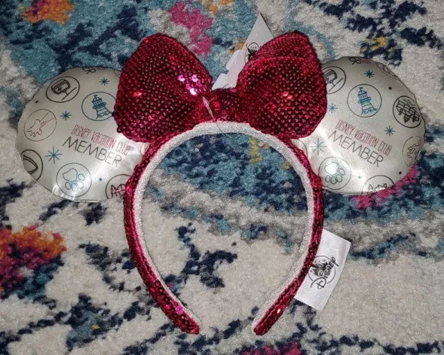 NEW Disney Parks Vacation Club DVC Exclusive Minnie Mouse Ears Headband NWT
