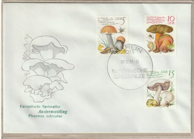 Ersttagsbrief - "Europäische Speisepilze - Austernseitling" Marken/Stempel 1980