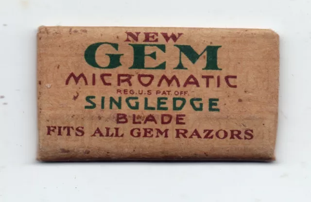 Vintage Unused " Gem " Micromatic Razor Blade in Original Wrapper