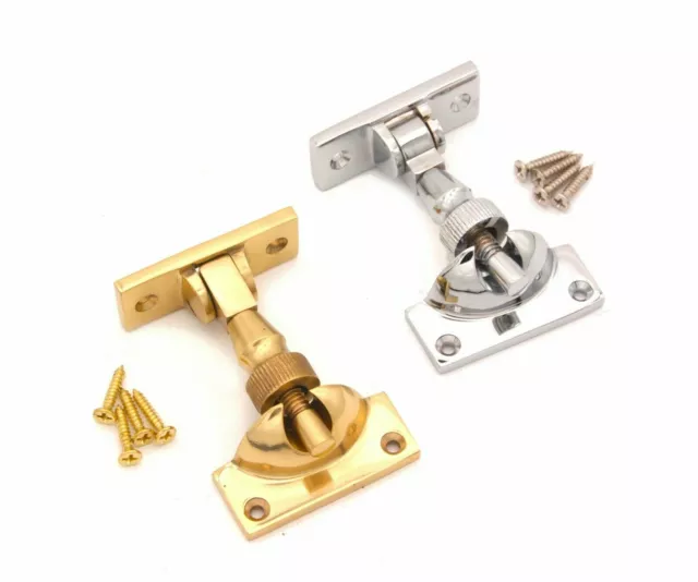 Solid Brass Brighton Sash Window Fastener Frame Catch Twist Lock Sliding Window