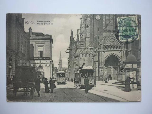 Carte Postale /  Metz /   Moselle /  Place D Armes   ....  Tramway