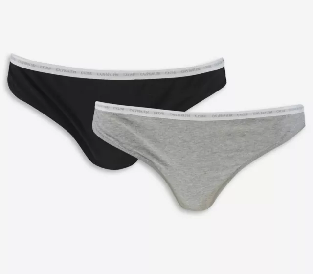 Calvin Klein Womens 2 Packs Underwear Ck Thongs XL black and grey