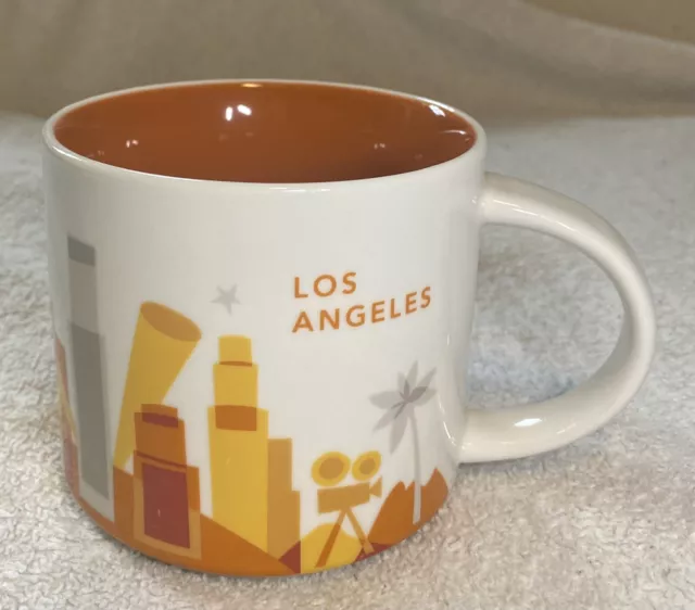 Starbucks Los Angeles You Are Here Coffee Tea Mug Cup 14oz 2013 Orange