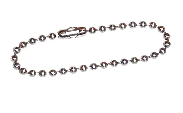 5 Chaines chainettes Acier Inoxydable Boules 2,1 x 600 mm 60 cm avec fermoir