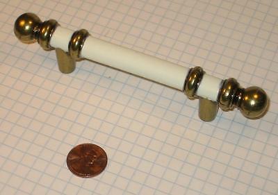 Amerock #743-Cw Drawer Or Cabinet Door Pull, Antique Brass/White, 3" Centers