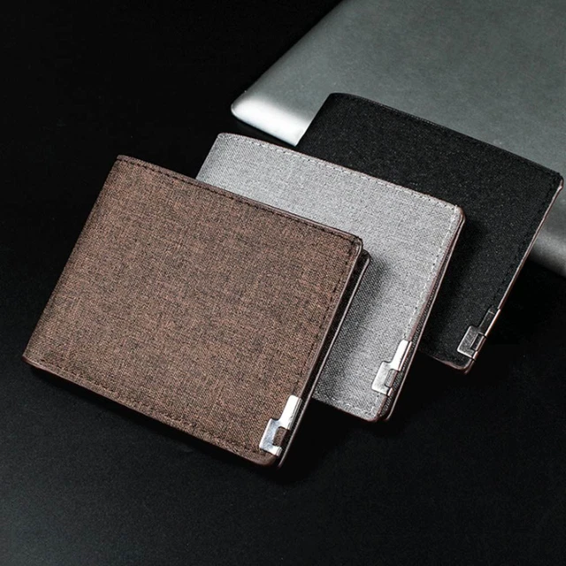 Portafoglio slim bifold da uomo con porta carte di credo Portafoglio slim bifold da uomo con porta carte di credo