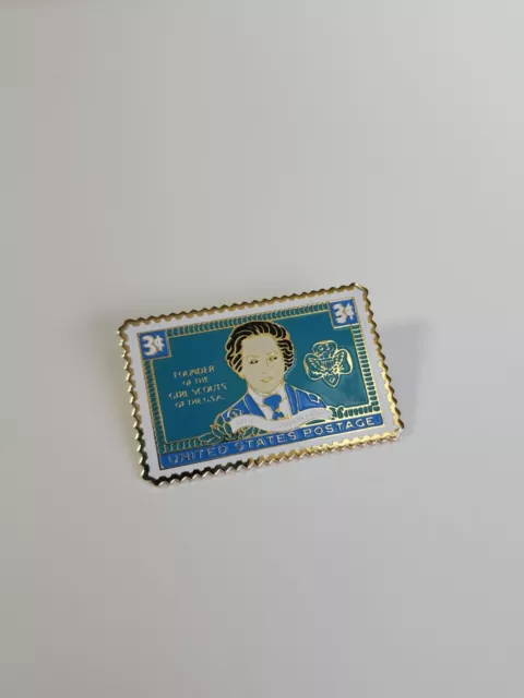 Juliette Gordon Low 3 Cent USA Postage Stamp Lapel Pin RARE Girl Scouts Founder