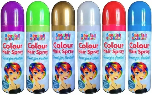 Temporary Colour Hair Spray Wash Out Party Fancy Dress Up Hairspray 200ml Can