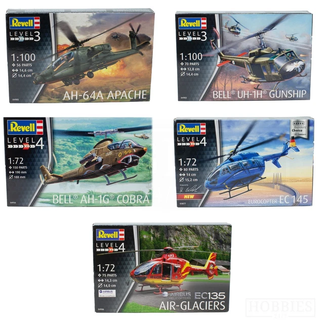 REVELL HELICOPTER MODEL Kits 1/72 1/100 Scale Eurocopter Bell Apache