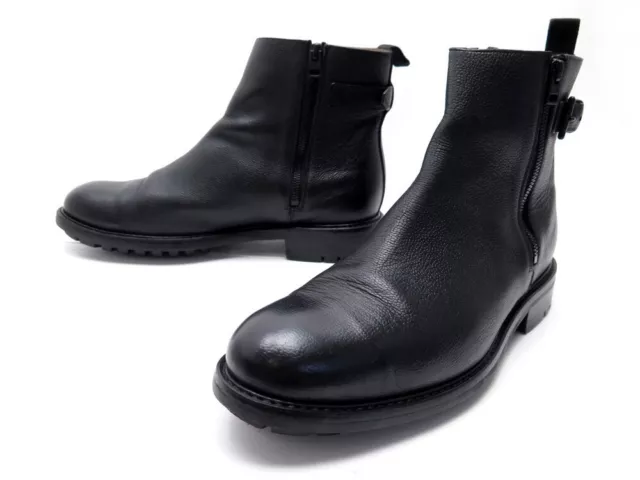 Chaussures  Heschung Bottines 8.5 42.5 A Boucle En Cuir Noir Boots Shoes 600€