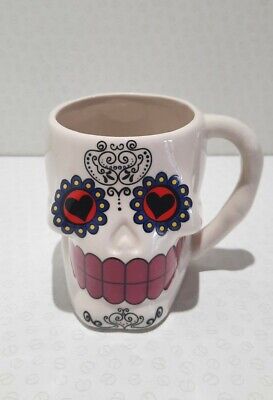 Day of the Dead Figural Skull Coffee Mug candy Skull sugar Skull
