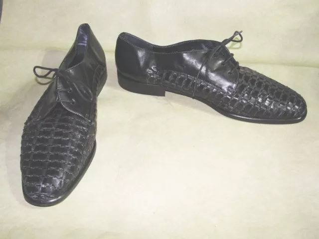 Sesto Meucci Women's Black Woven Leather Loafers sz. 11