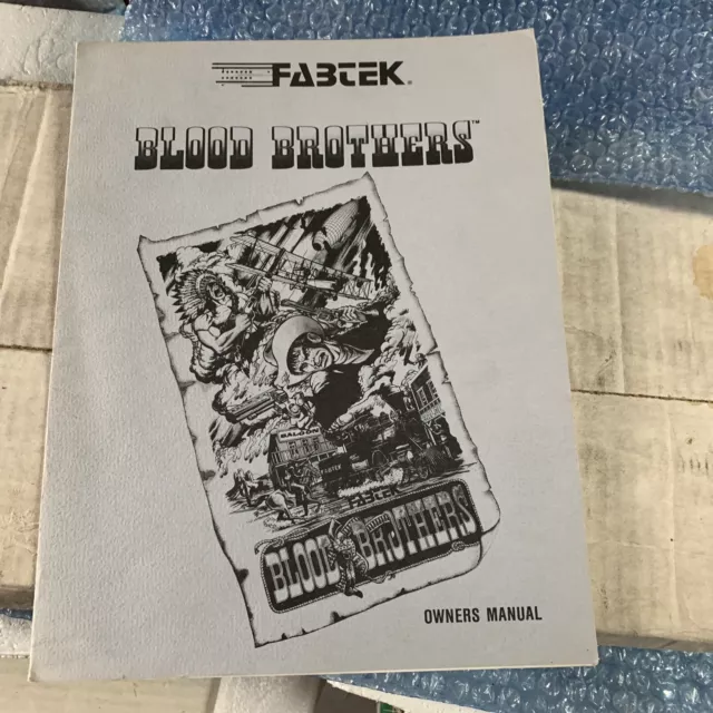 Original Blood Brothers Fabtek Arcade video game Manual