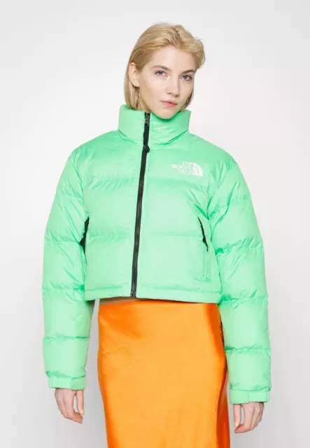 The North Face Women’s Nuptse Cropped Puffer Jacket Short Green Size Small