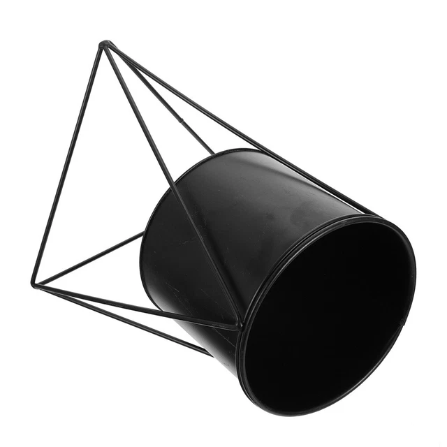 LIKEUDO 2 fioriere in metallo nero da appendere al soffitto, ovali, moderne decorazioni da giardino
