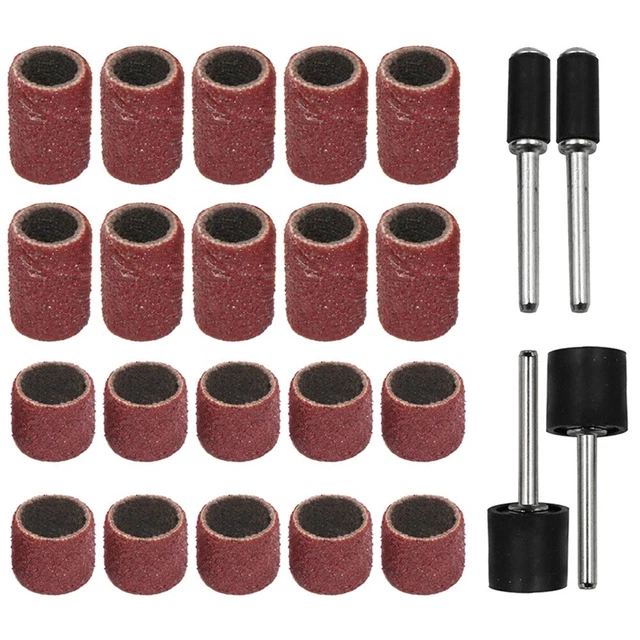 Set anello levigatura nastro carta vetrata kit strumento rotante abrasivo gambo accessori 12 pz