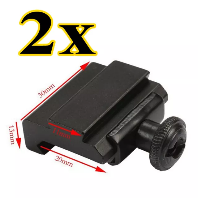 2x Adaptern Picatinny - Weaver / Prismenschiene 21mm auf 11mm Zielfernrohr DHL