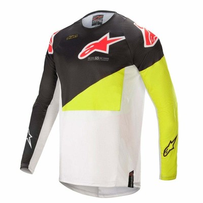 Nero/Giallo/Bianco Alpinestars Alpinestars 2021 Adulti Techstar Fabbrica Motocross Maglia 