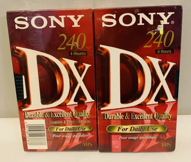 Sony VHS Blank Tapes X 2 Brand New & Sealed 240 4 Hrs