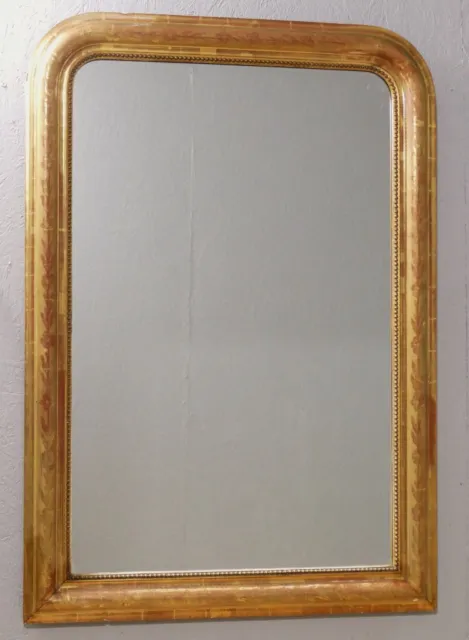 Miroir De Cheminée En Bois Doré Gravé 143*100 cm, époque Louis Philippe, XIX ème