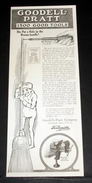 1917 Old Magazine Print Ad, Goodell Pratt, 1500 Good Tools, Bench Vise No. 161!