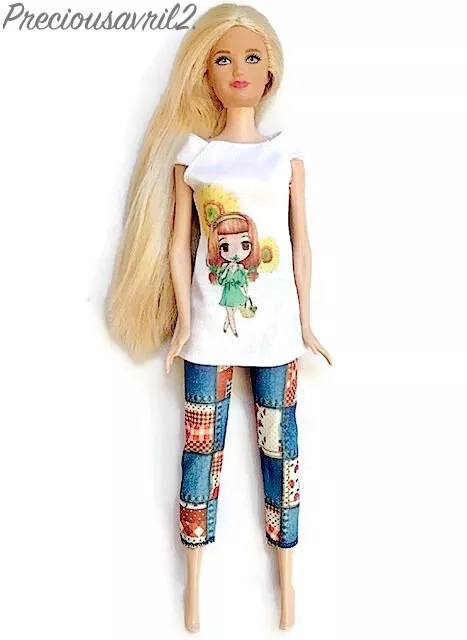 Brand new barbie doll clothes clothing outfit casual summer pants & top 2