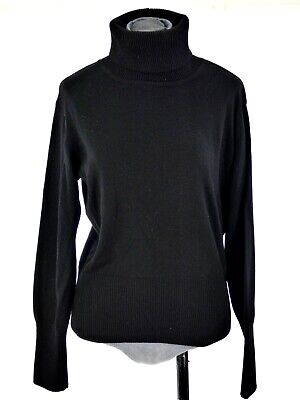DKNY intorno al collo maglione donna piccola Felpa Pullover Nero Designer Casual 