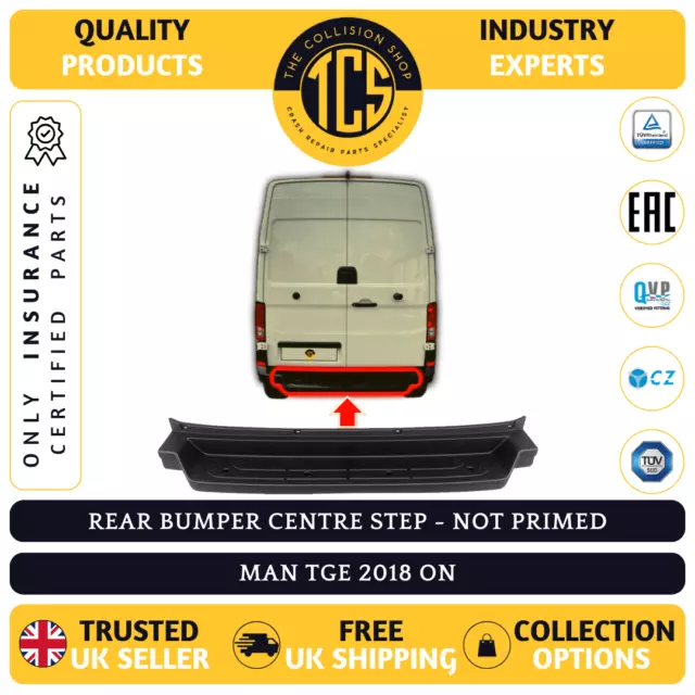 Man Tge 2018> Rear Bumper Centre Step Textured Unprimed Insurance Certified New