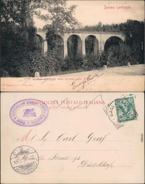 Somma Lombardo Ponte della ferrovia sulla Strana LOmbardei 1902